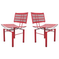 Red Hans Ullrich Bitsch Chairs Series 8600 Two Pairs