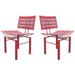 Chaises Bitsch rouges de Hans Ullrich, série 8600, deux paires