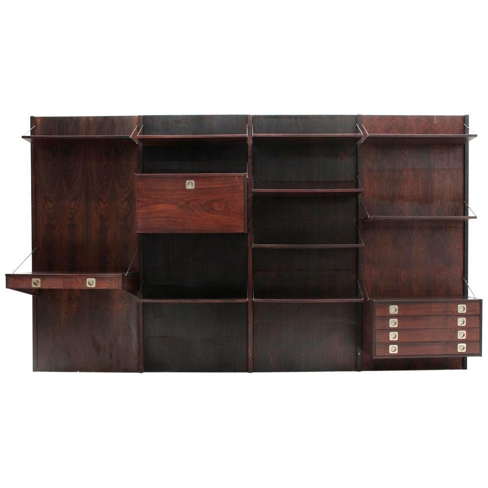 Italian Midcentury Wall Unit with Desk by Stildomus, 1960s