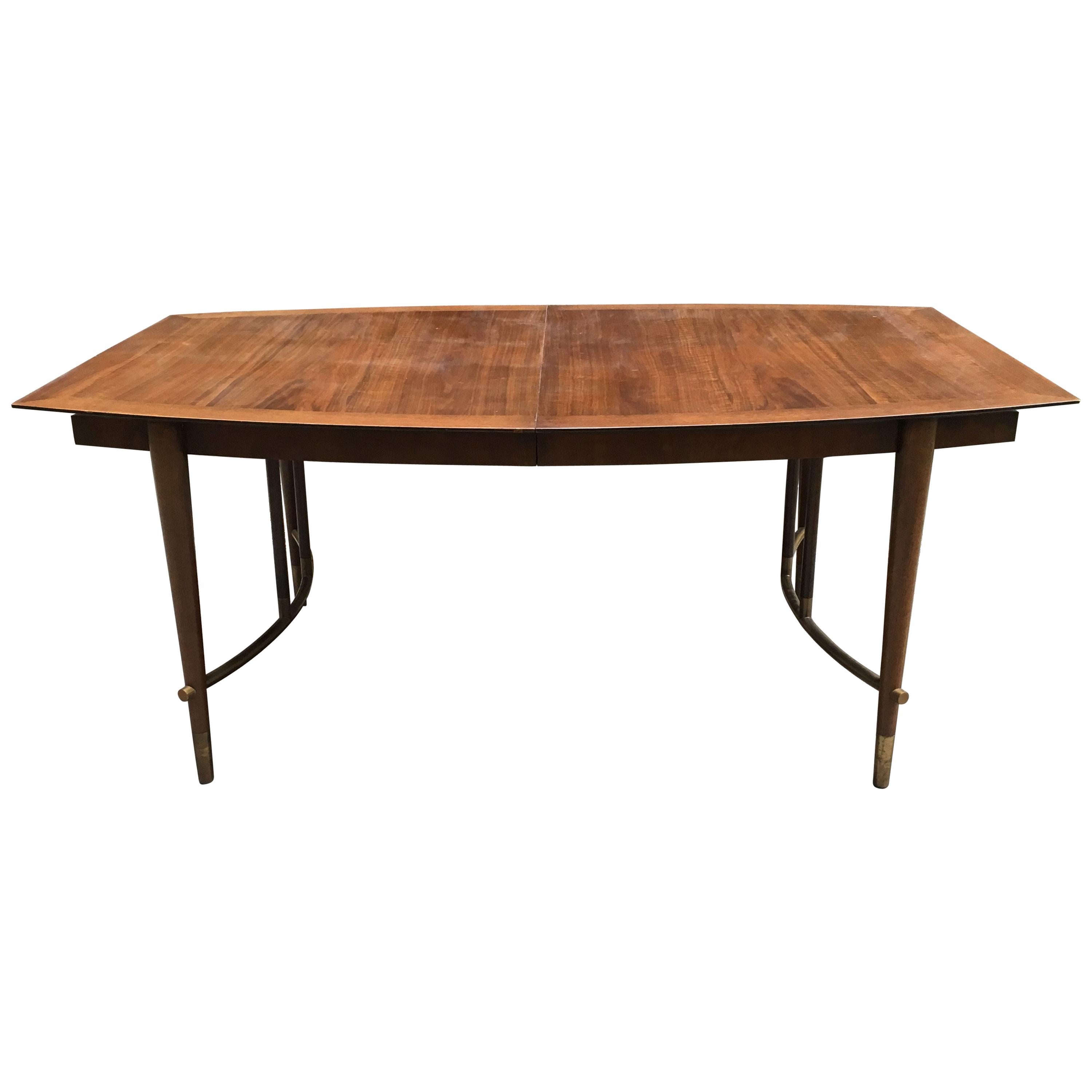 Bert England for Johnson Furniture Walnut and Brass Dining Table
