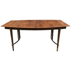 Bert England for Johnson Furniture Walnut and Brass Dining Table