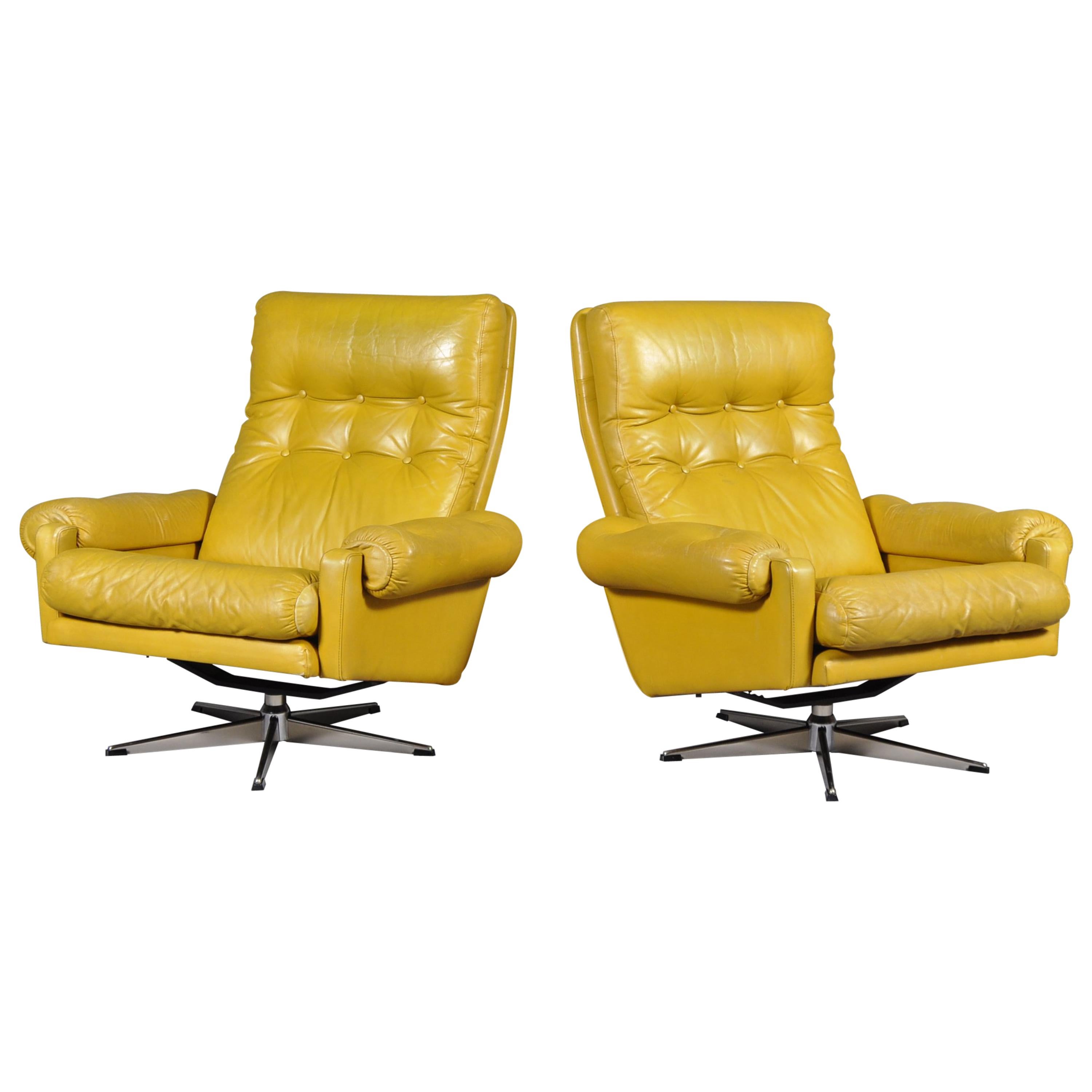 Set of Two Swedish Swivel Chairs from Lystolet, Sweden, 1975