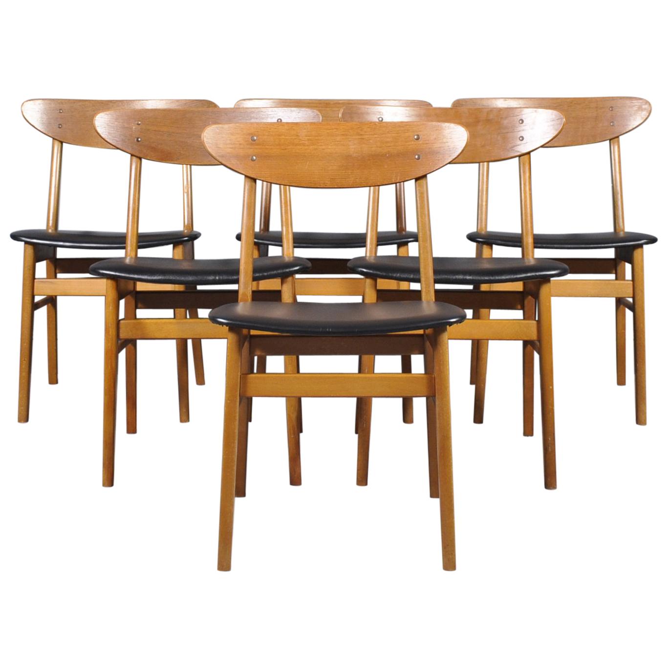 Set of Six Farstrup Møbelfabrik Teak Danish Modern Dining Chairs, 1960s im Angebot