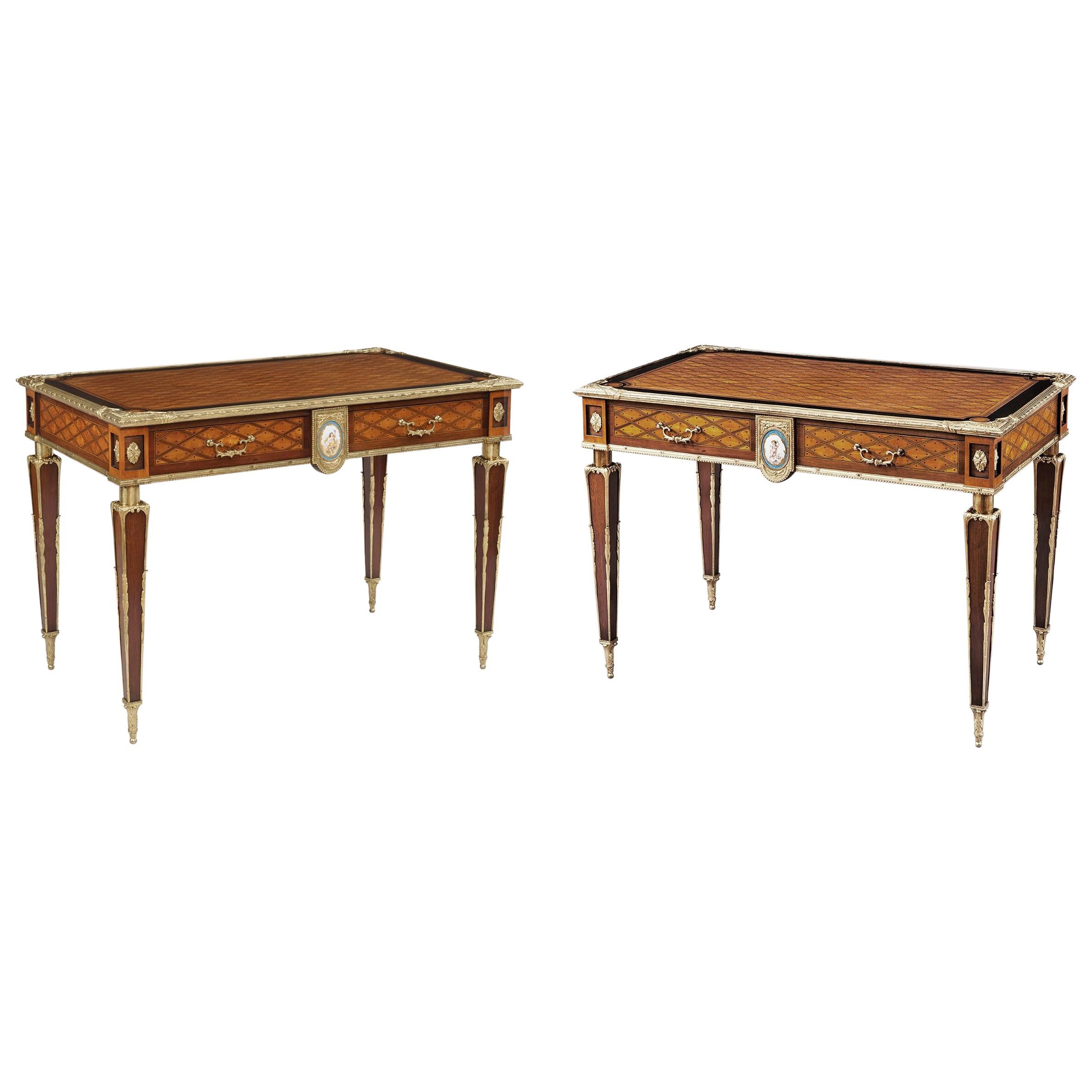 Pair of 19th Century Trellis and Dot Tables Attributed to Donald Ross