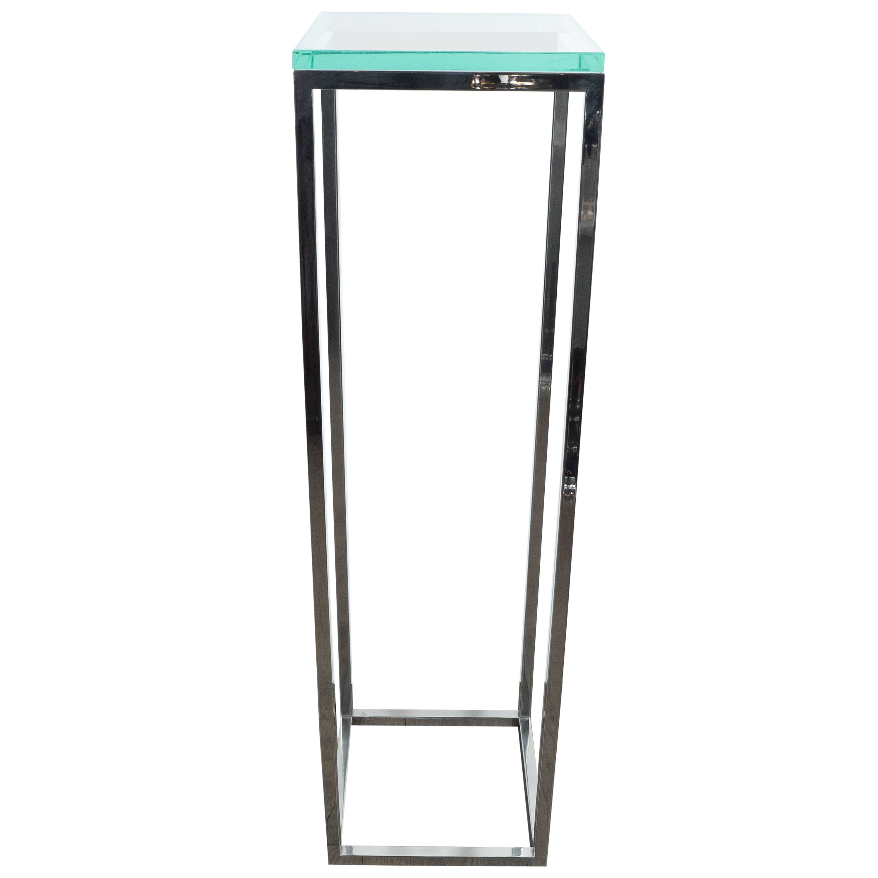 Midcentury Modern Opaque White Glass Paneled Pedestal For Sale at 1stDibs