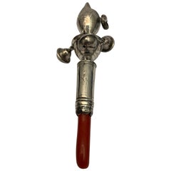 Hochet antique en argent fabriqué par Peter et Ann Bateman, vers 1800