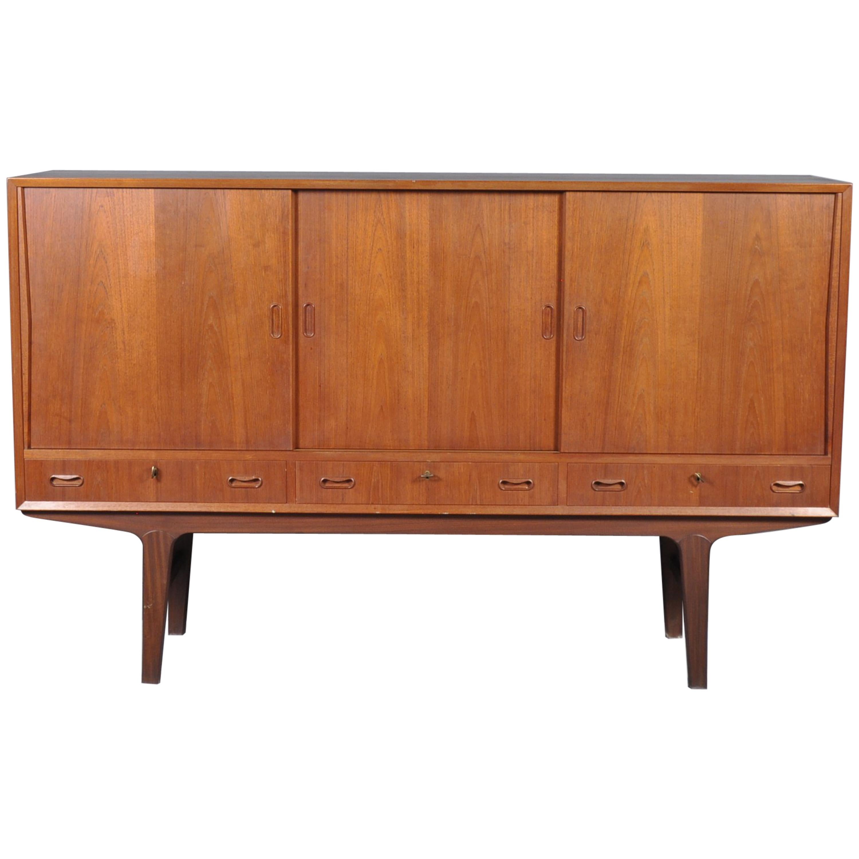 Mid-Century Modern Danish Teak Highboard, 1960s