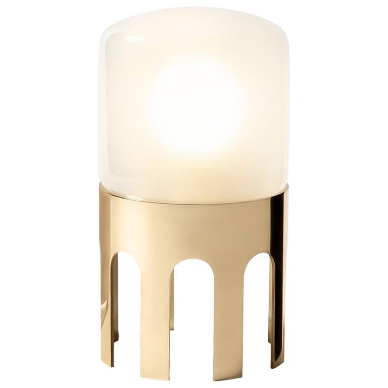Tplg1 polished brass table lamp For Sale