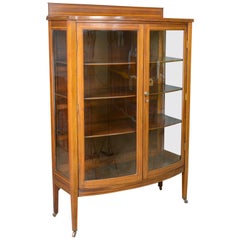 Antique Bow Fronted Display Cabinet, Mahogany, English, Edwardian, circa 1910