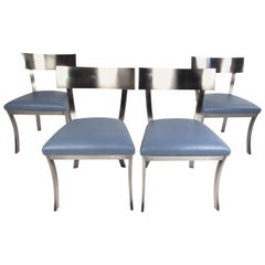 Vintage Set of Four Metal Dining Chairs by Design Institute of America