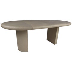 Midcentury Karl Springer Style Pedestal Base Dining Table