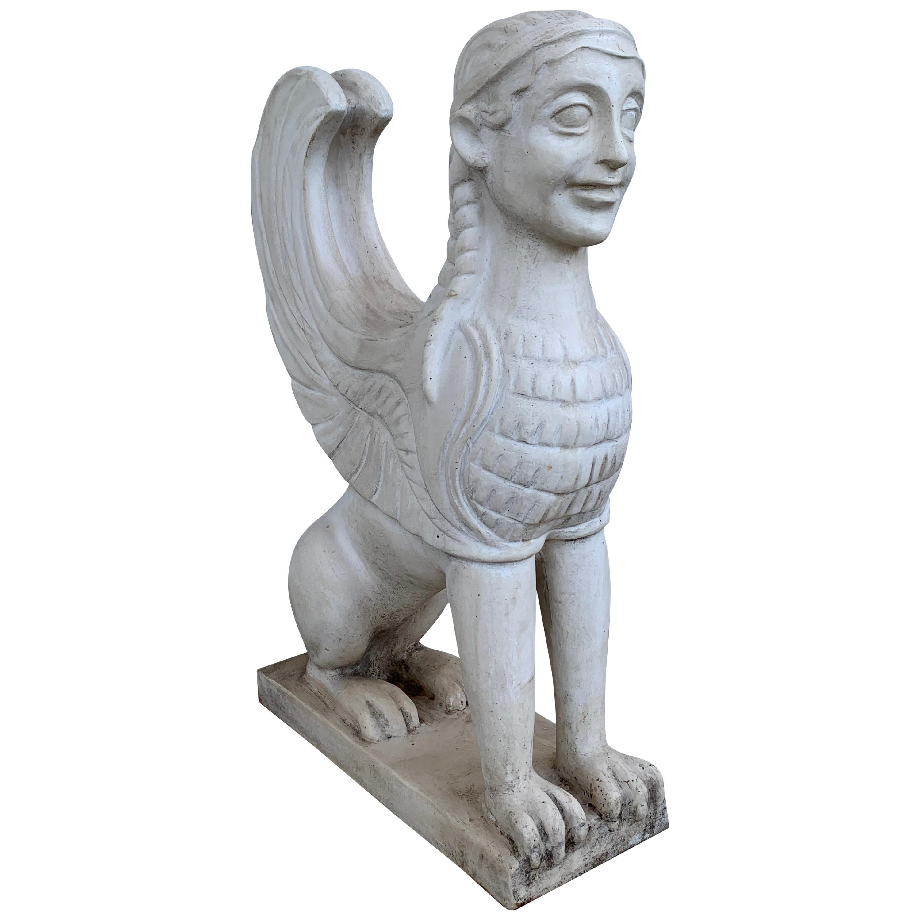 Sphinx romain gréco-romain rare du 19ème siècle en terre cuite