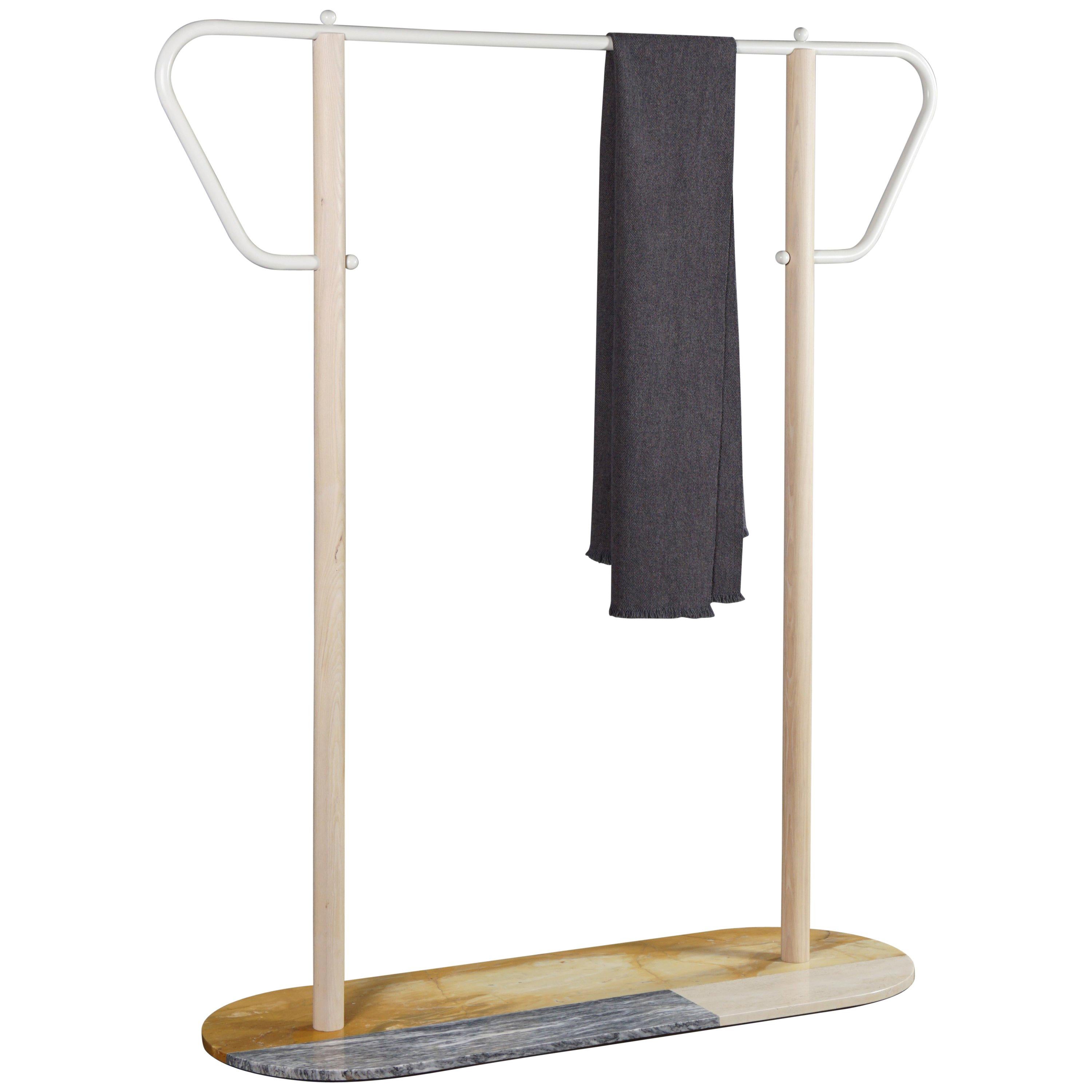Garment Rack with Marble Base, Designed by Max Frommeld For Sale