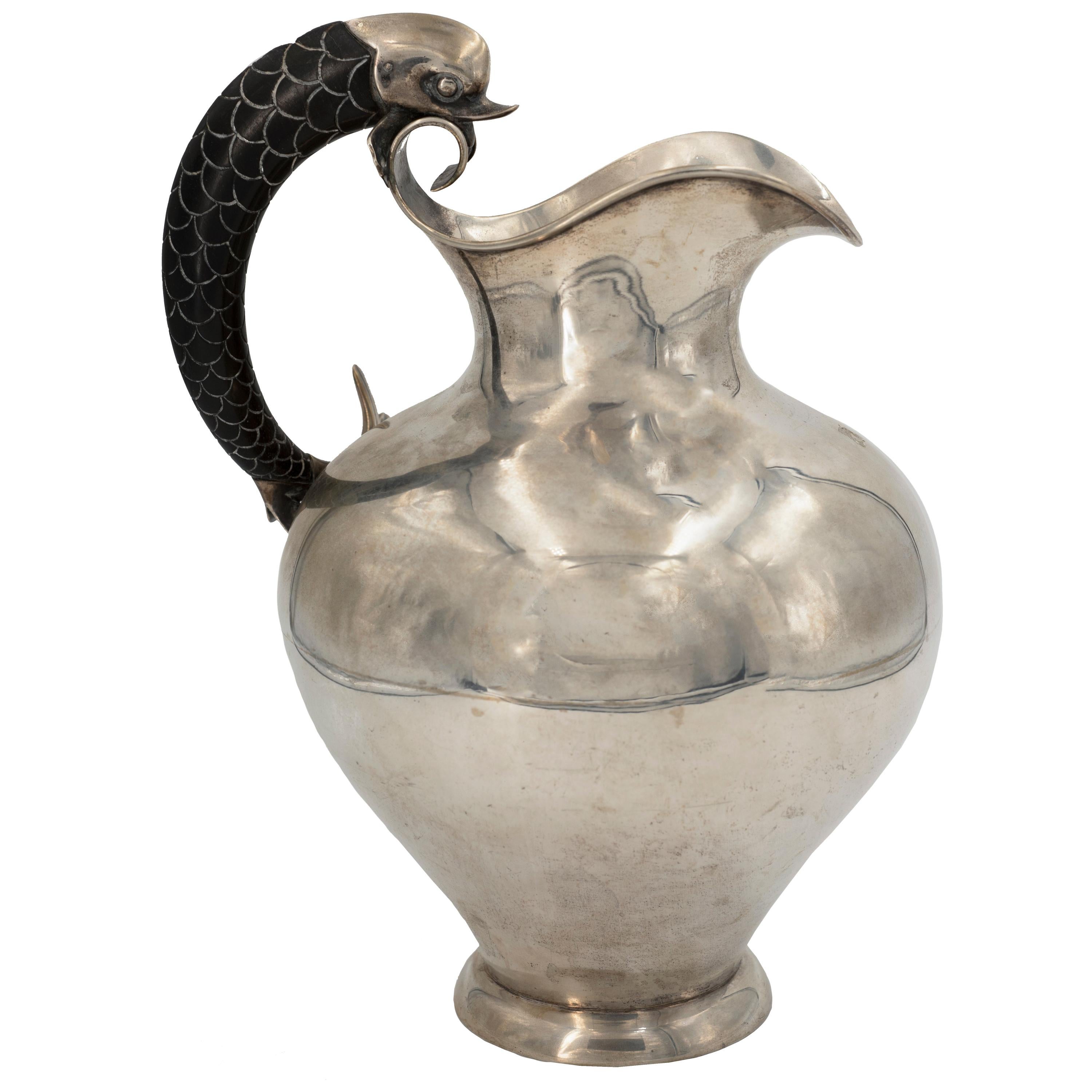 Vintage Silver Pitcher by Pasquale and Mariano Alignani, 1920-1940 For Sale