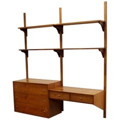 Mid-Century Modern Wall-Mounted Modular Corner Cabinet Desk Shelving Unit, 1960s