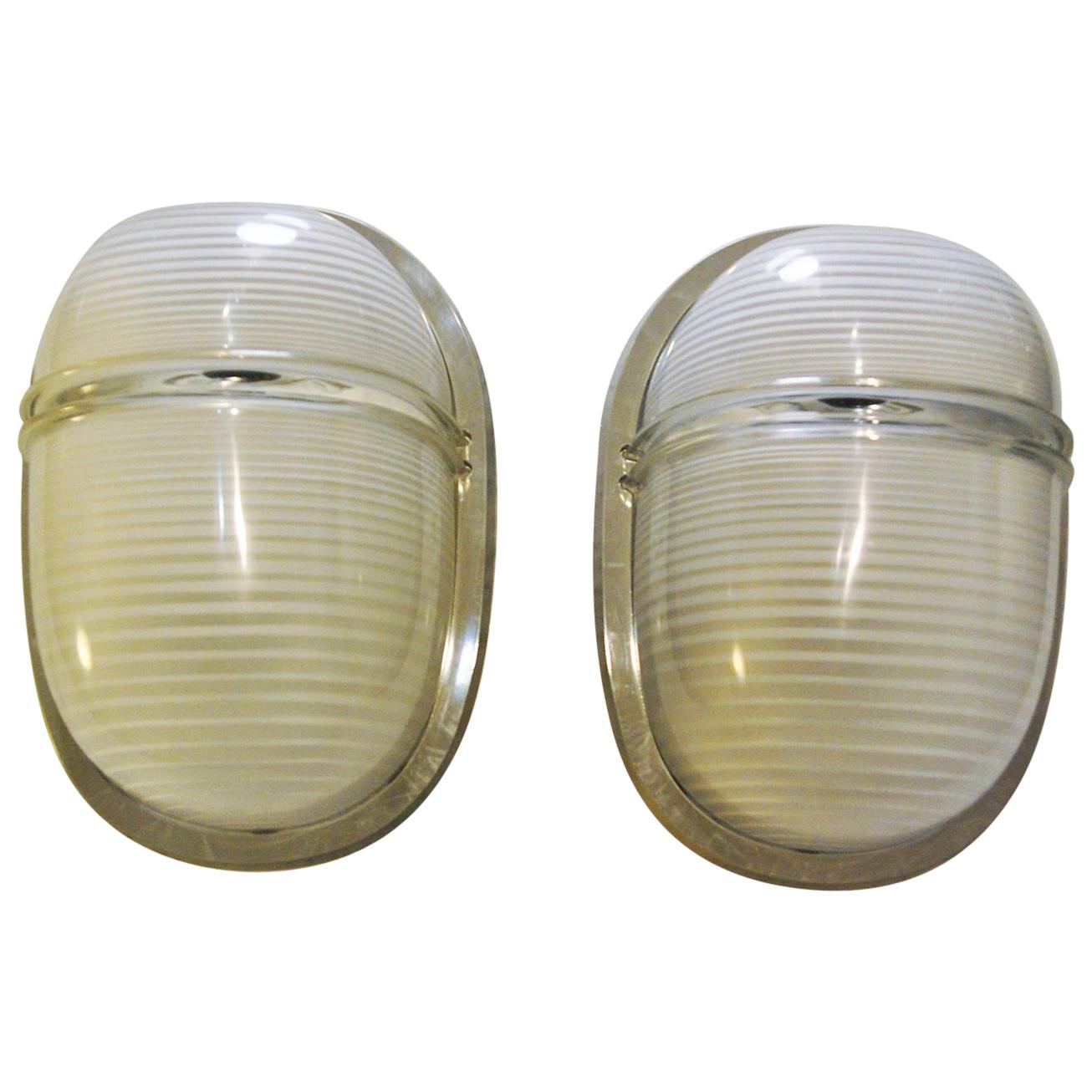 Pair of Appliques by Angelo Mangiarotti for Artemide, 1986 For Sale