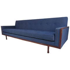 Mid-Century Modern Sofa with Walnut Accents