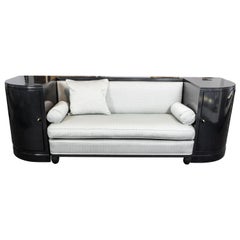 Art Deco Black Ebonized Sofa