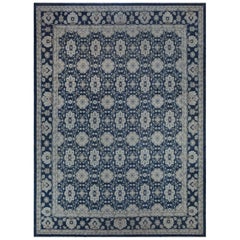 Traditional Style Rug in Blue and Beige