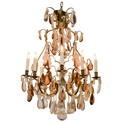 Antique 19th Century French Crystal and Amethyst Chandelier