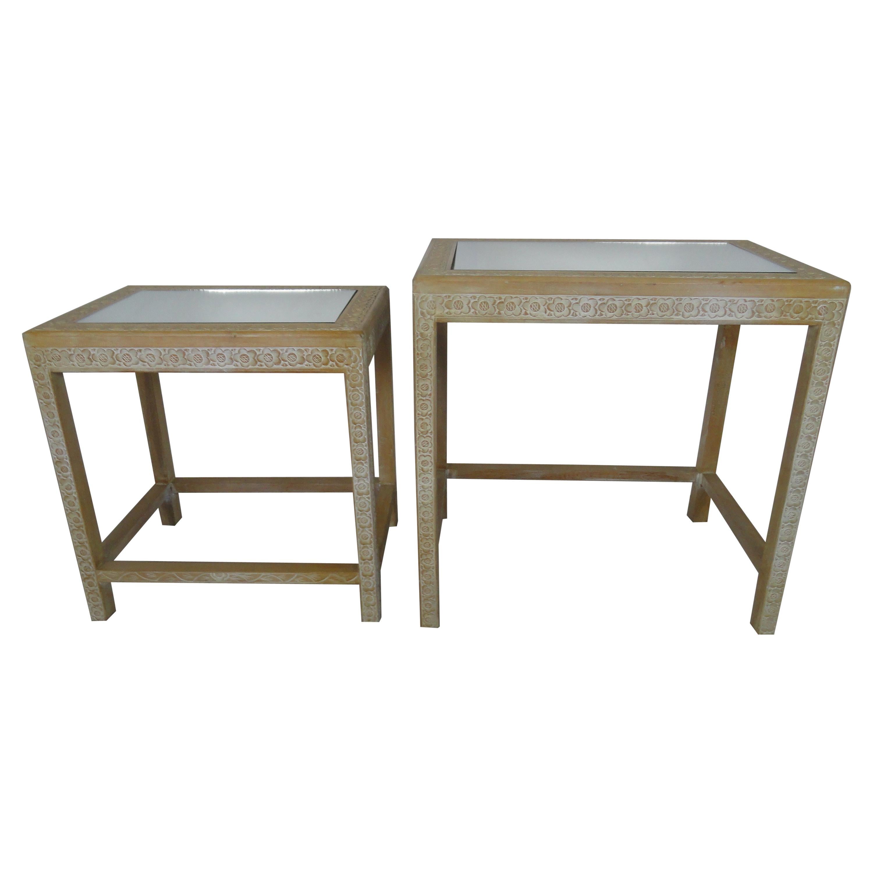 Pair of Chinese Wood Step Tables im Angebot