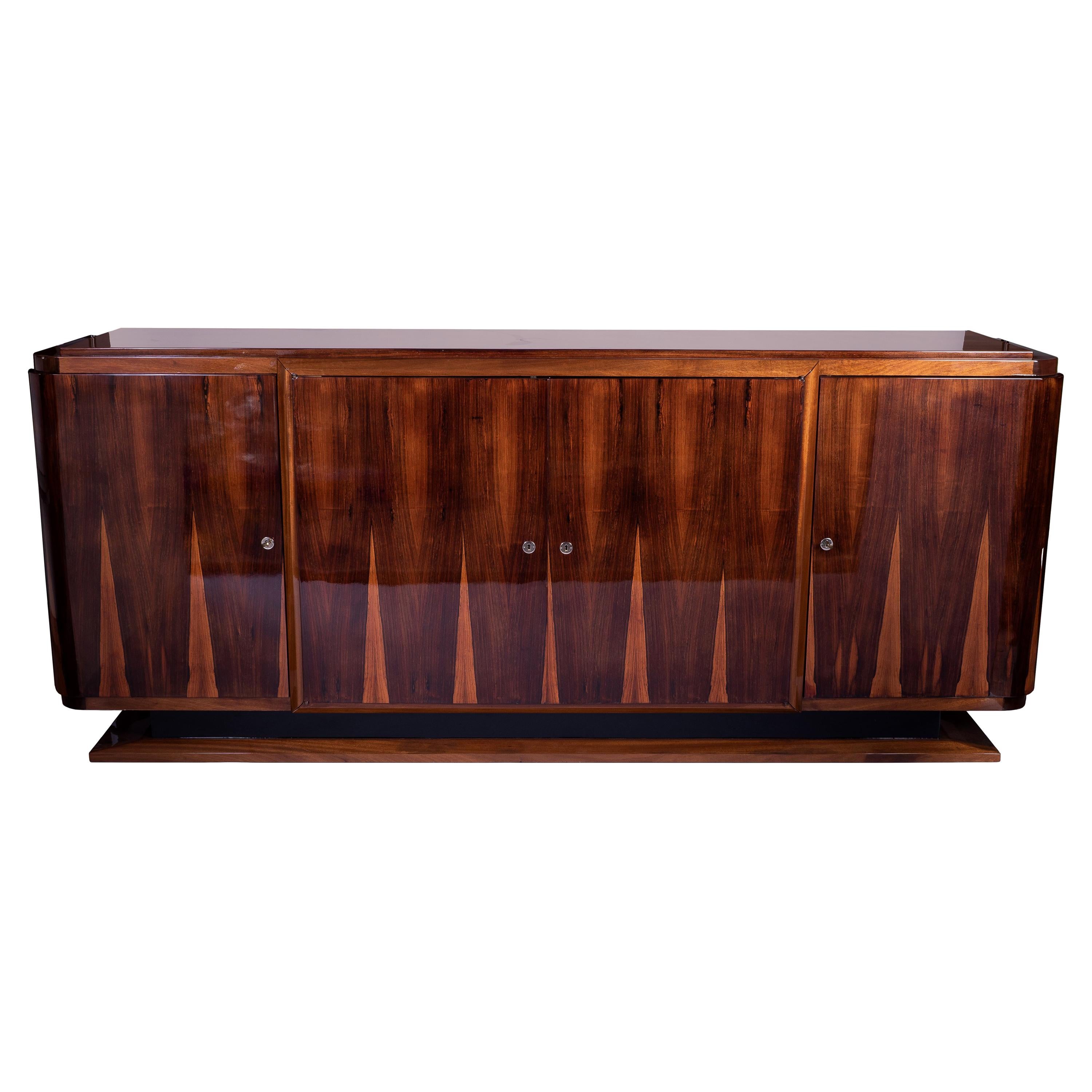 Grand French Art Deco Sideboard Credenza in Palisander