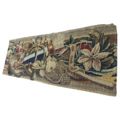 18th Century Red and Blue Aubusson Tapestry Panel