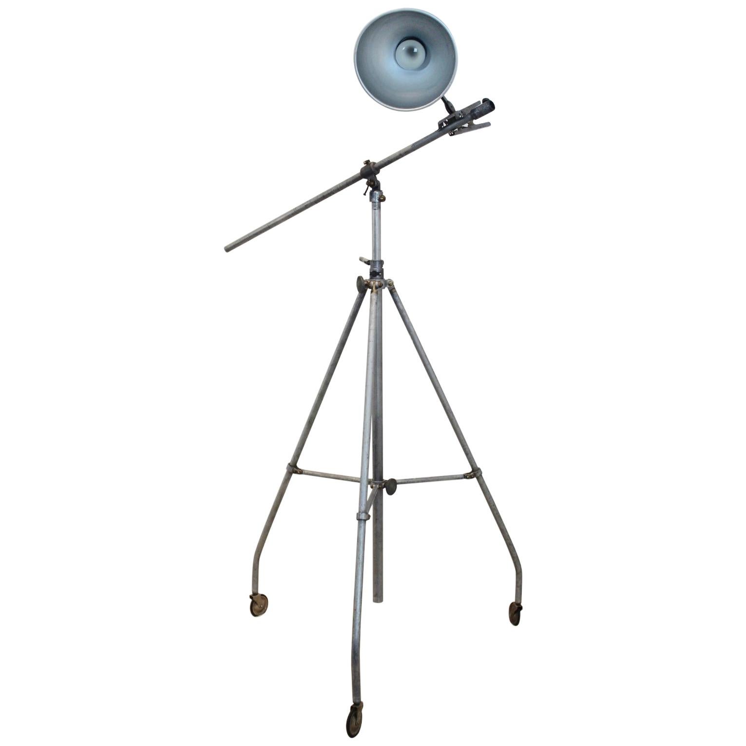 Industrial Photo Floor Light in Aluminium and Brass by Narita and Fluos, Belgium For Sale