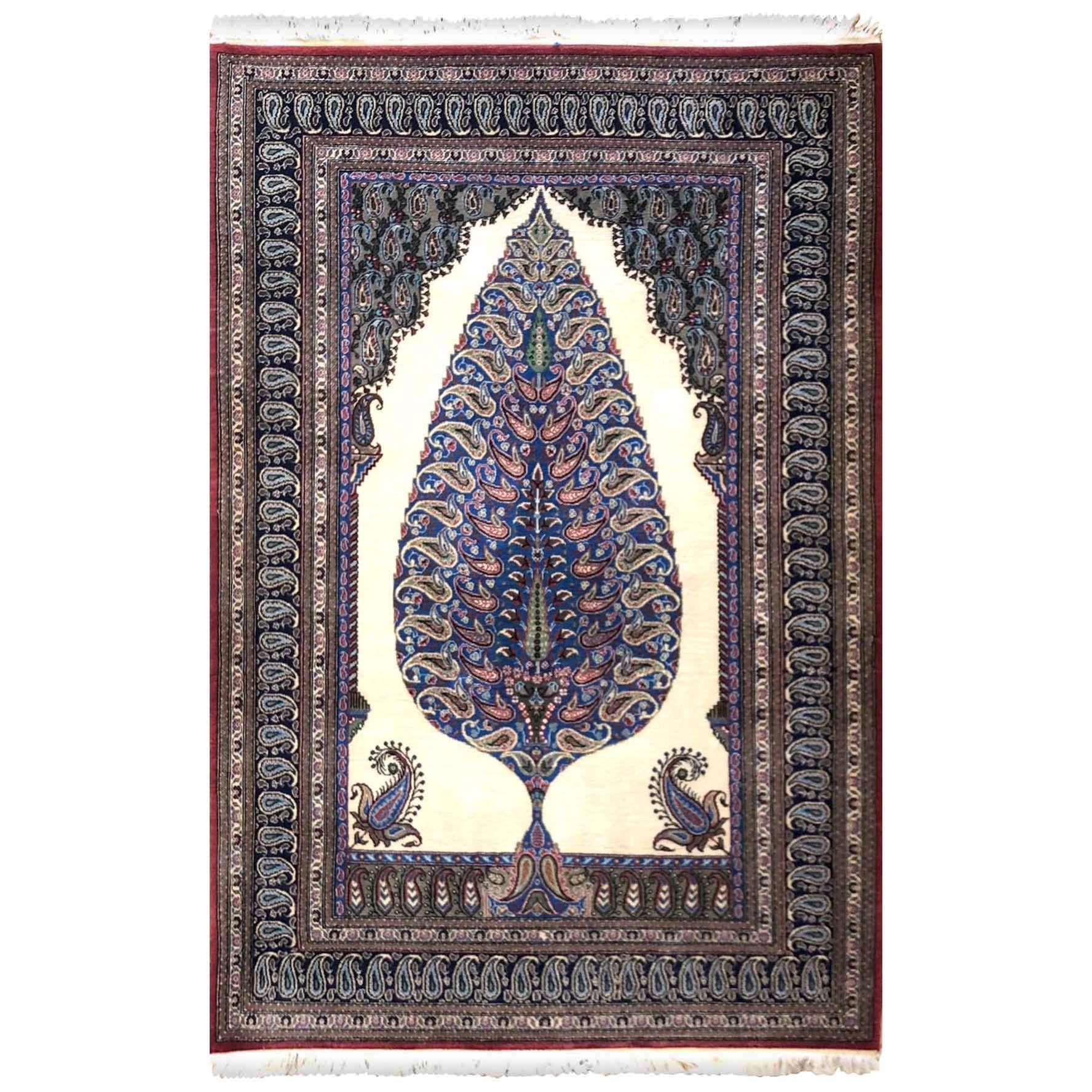 Persian Hand Knotted Tree of Life Qum Rug