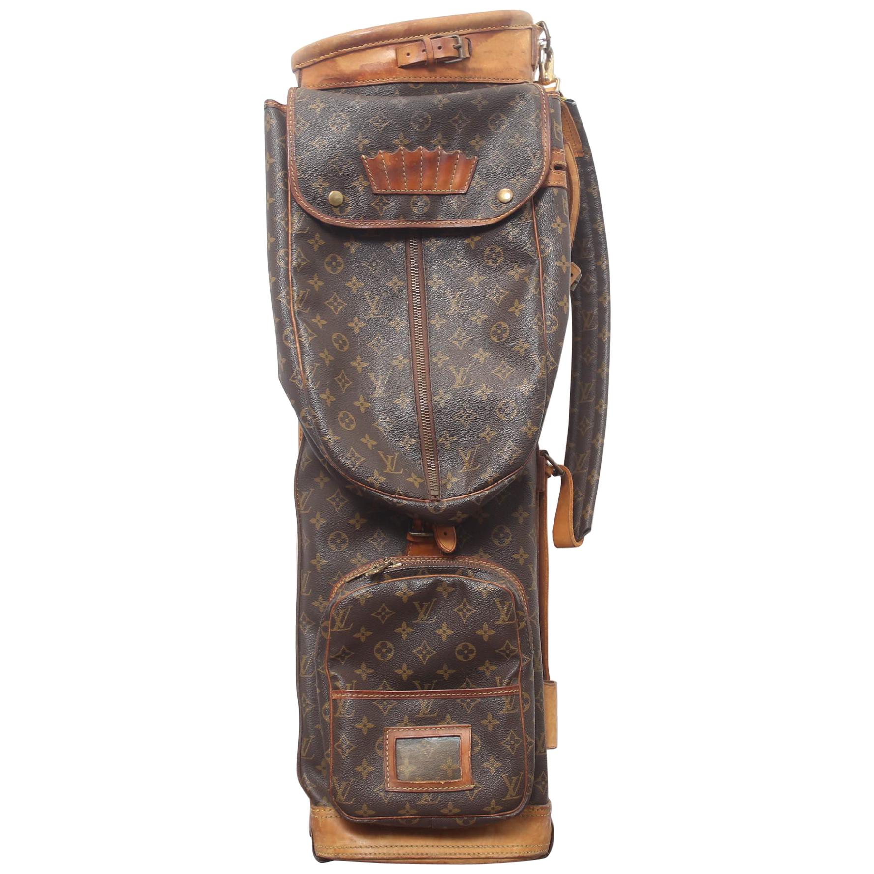 Mid Century Modern France Brown Louis Vuitton Golf Bag made in Canvas, 1960s
