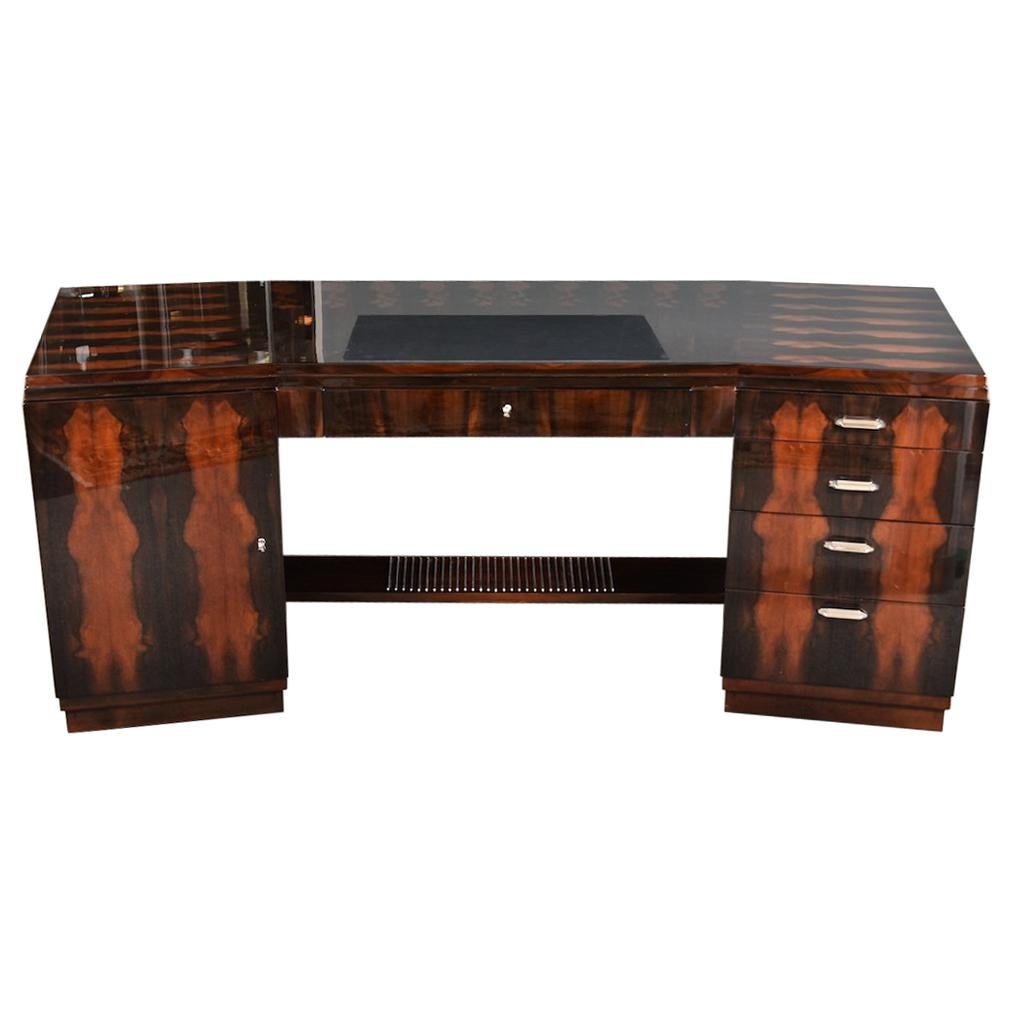 Grand Art Deco Style Desk in Walnut from France