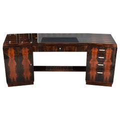 Grand Art Deco Style Desk in Walnut from France