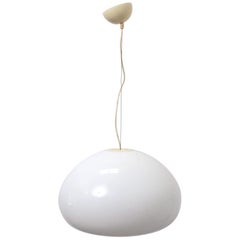 White Opaline Glass Italian Pendant Lamp by Achille e Pier Giacomo Castiglioni