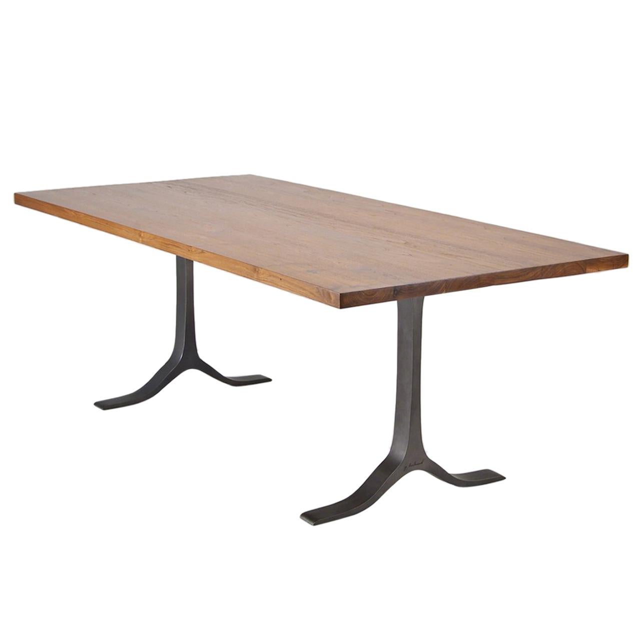 Reclaimed Hardwood Table, Sand Cast Aluminium Base by P. Tendercool For Sale