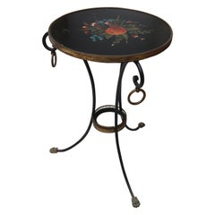 19th Century Spanish Guéridon with Hand Painted Top and Bronze Claw Legs