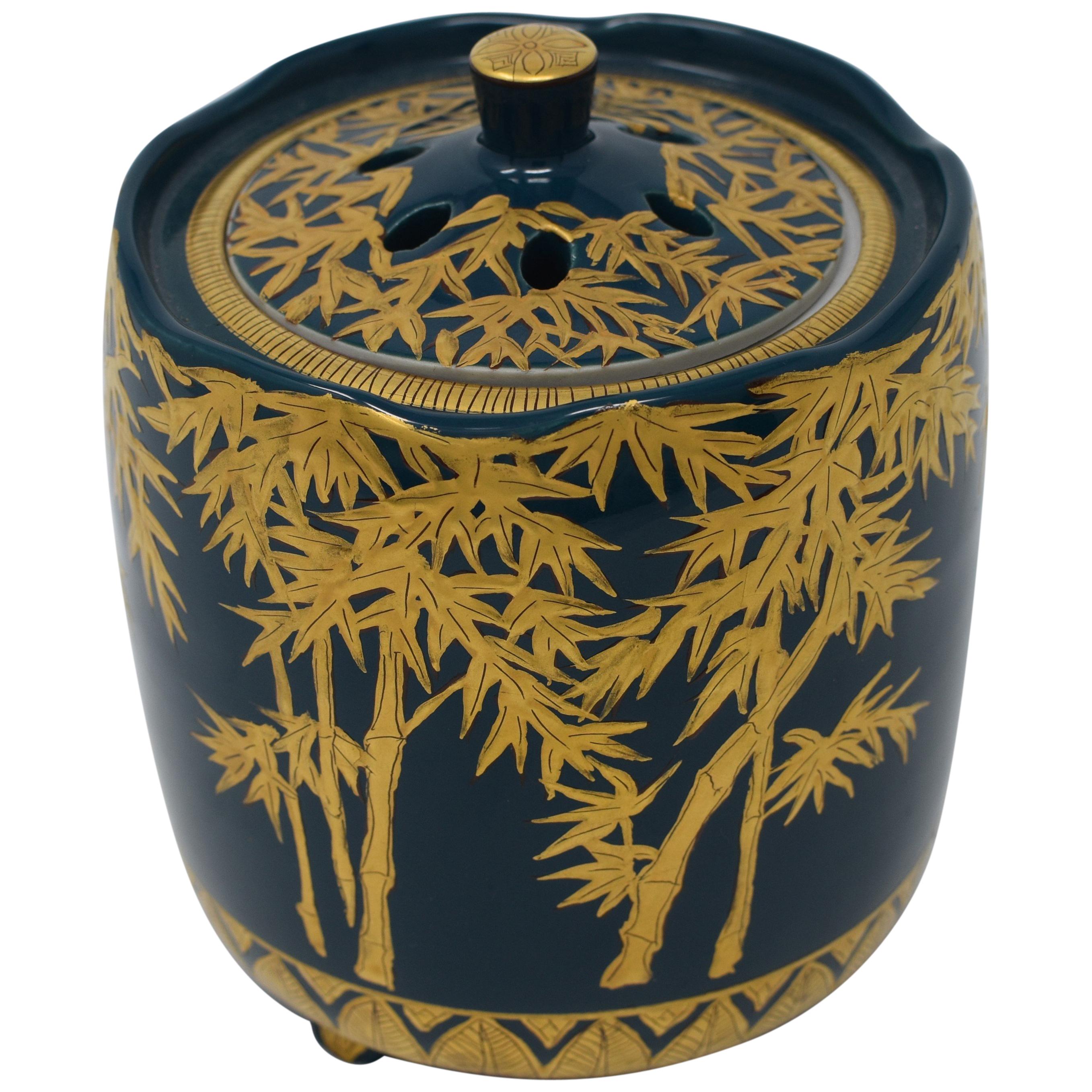 Japanese Blue Pure Gold Porcelain Incense Burner