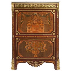 Louis XVI Ormolu-Mounted, Marquetry and Parquetry Secretaire à Abattattant