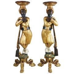 Antique Pair of Torchères in the Form of French Soldiers, circa 1860