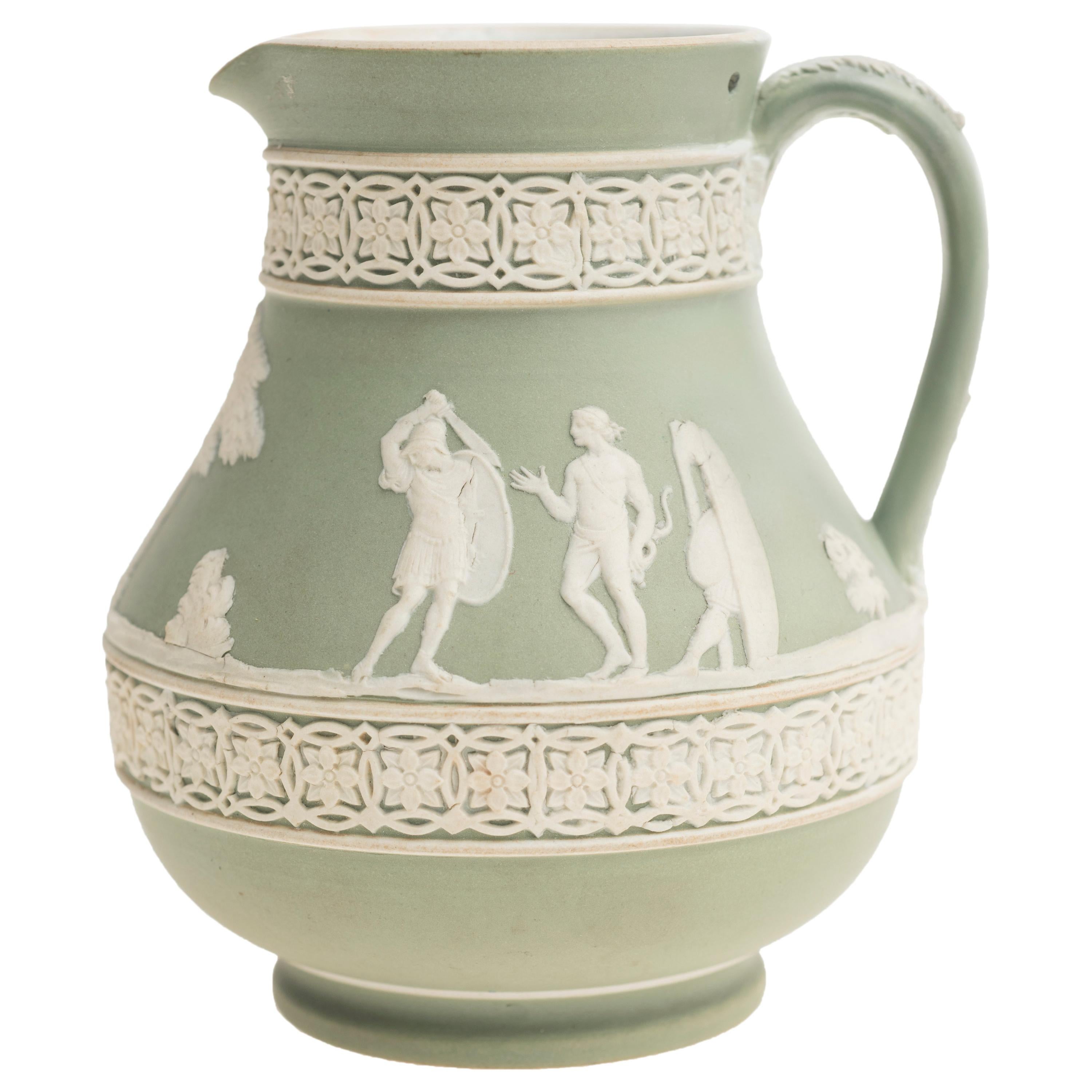 Pitcher with Mythological Scenes, Wedgewood Ceramics, Second Half of 1800 For Sale