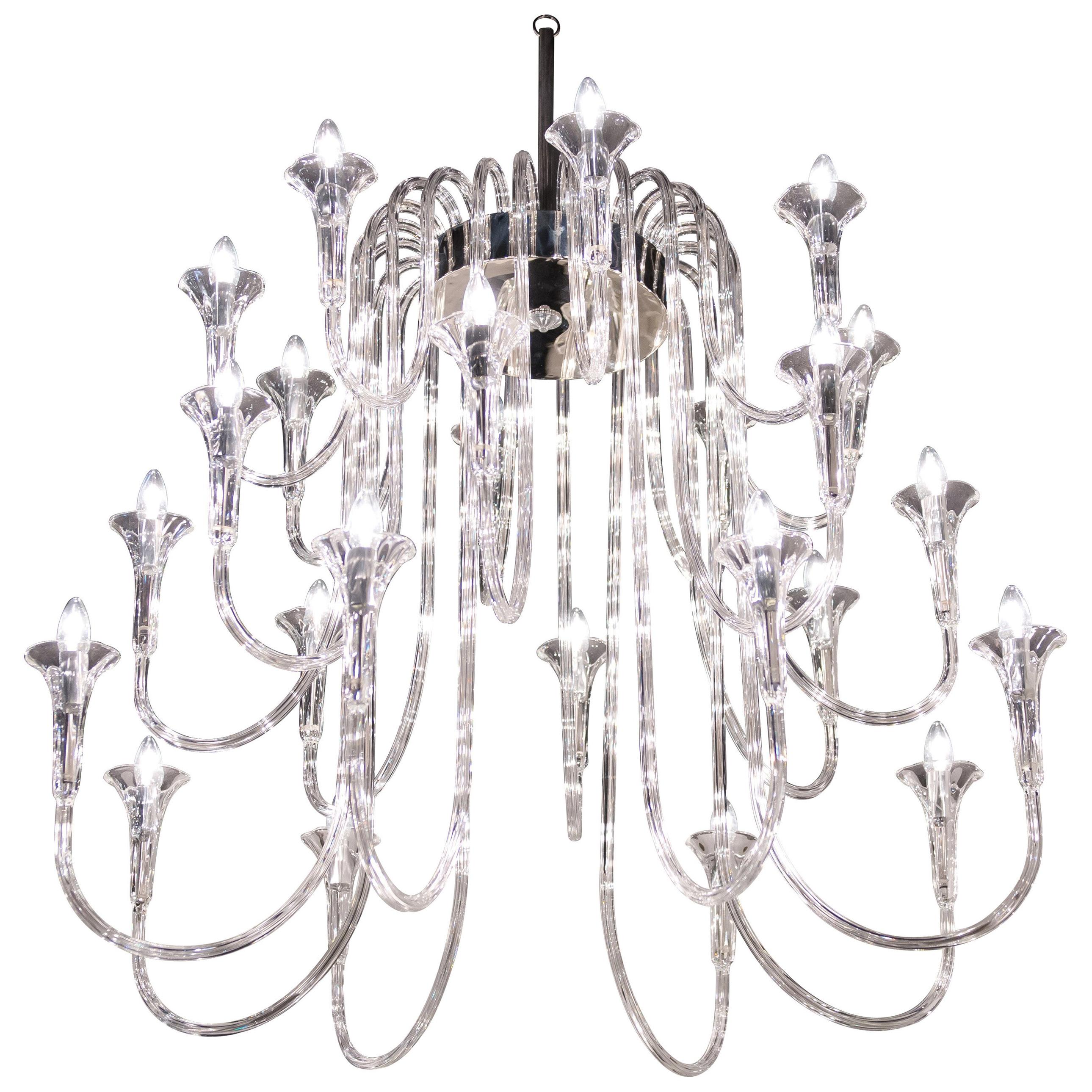 Octopus Chandelier in Pyrex, Baroque Style, Italy