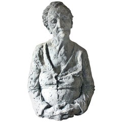 Vintage Patrick O’Sullivan; a Painted Fibre Composition Bust of an Elderly Lady