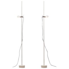 1950s Silver Metal Pair of Floor Lamps by Tito Agnoli