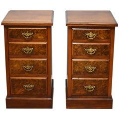 Pair of 19th Century Victorian Walnut Bedside Chests