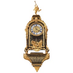 Louis XIV Brass and Tortoiseshell Boulle Marquetry Striking Bracket Clock