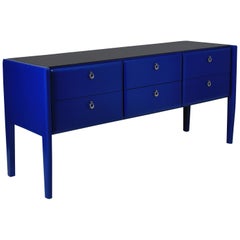 Midcentury Credenza in Cobalt Blue Lacquer