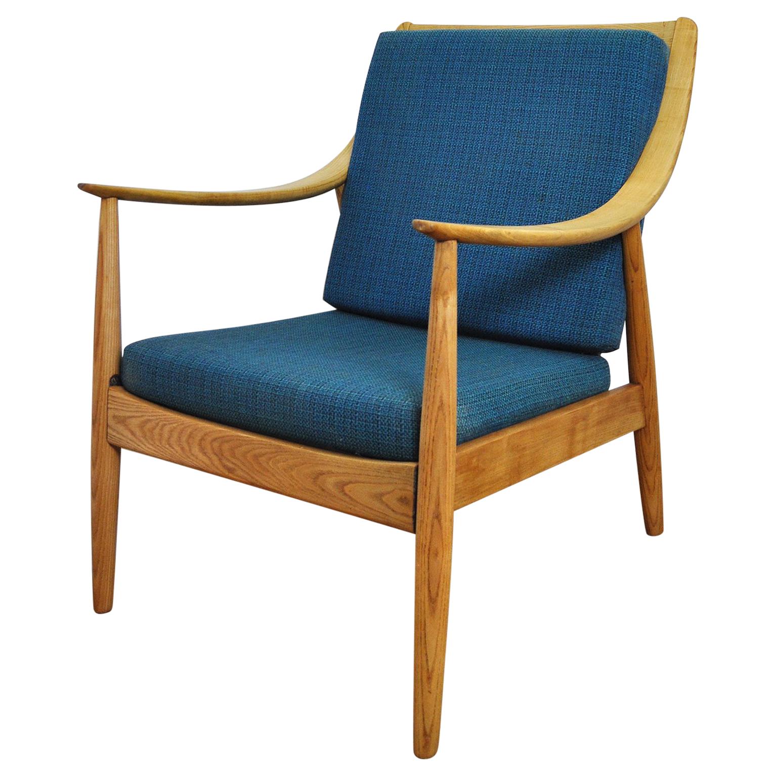 Lounge Chair by Peter Hvidt & Orla Mølgaard-Nielsen, France & Daverkosen, 1950s For Sale