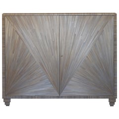 Straw Marquetry Cabinet, Art Deco Style