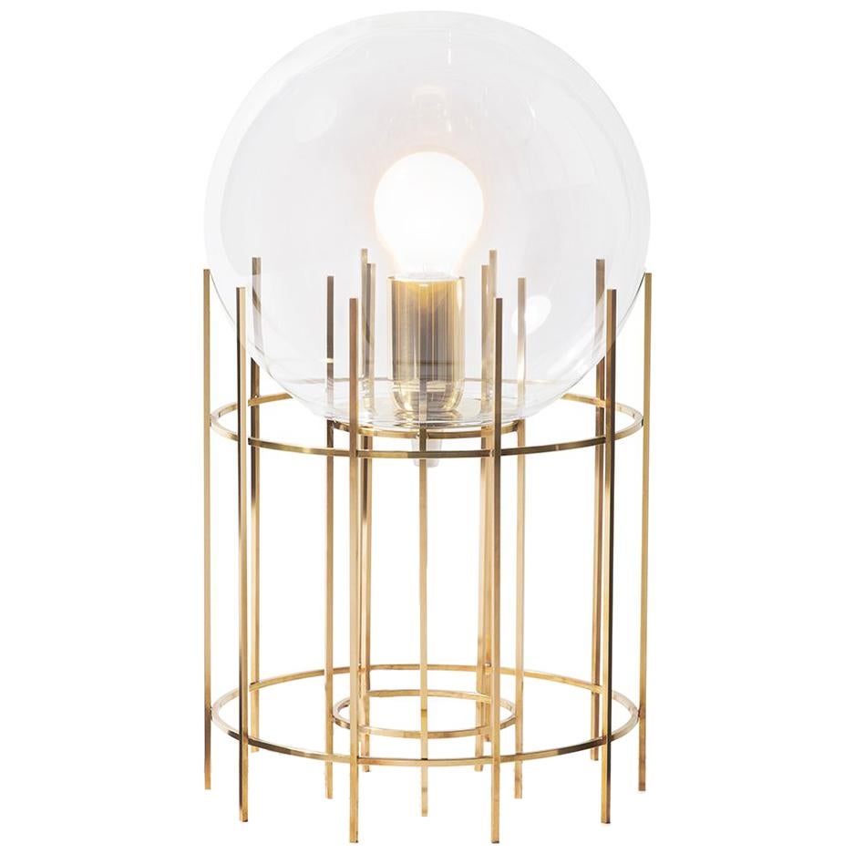 Tplg3 hand polished brass table lamp For Sale