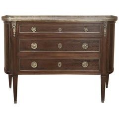19th Century French Louis XVI Marble-Top Commode