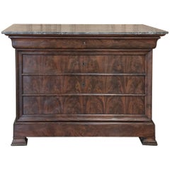 19th Century French Louis Philippe Marble-Top Commode